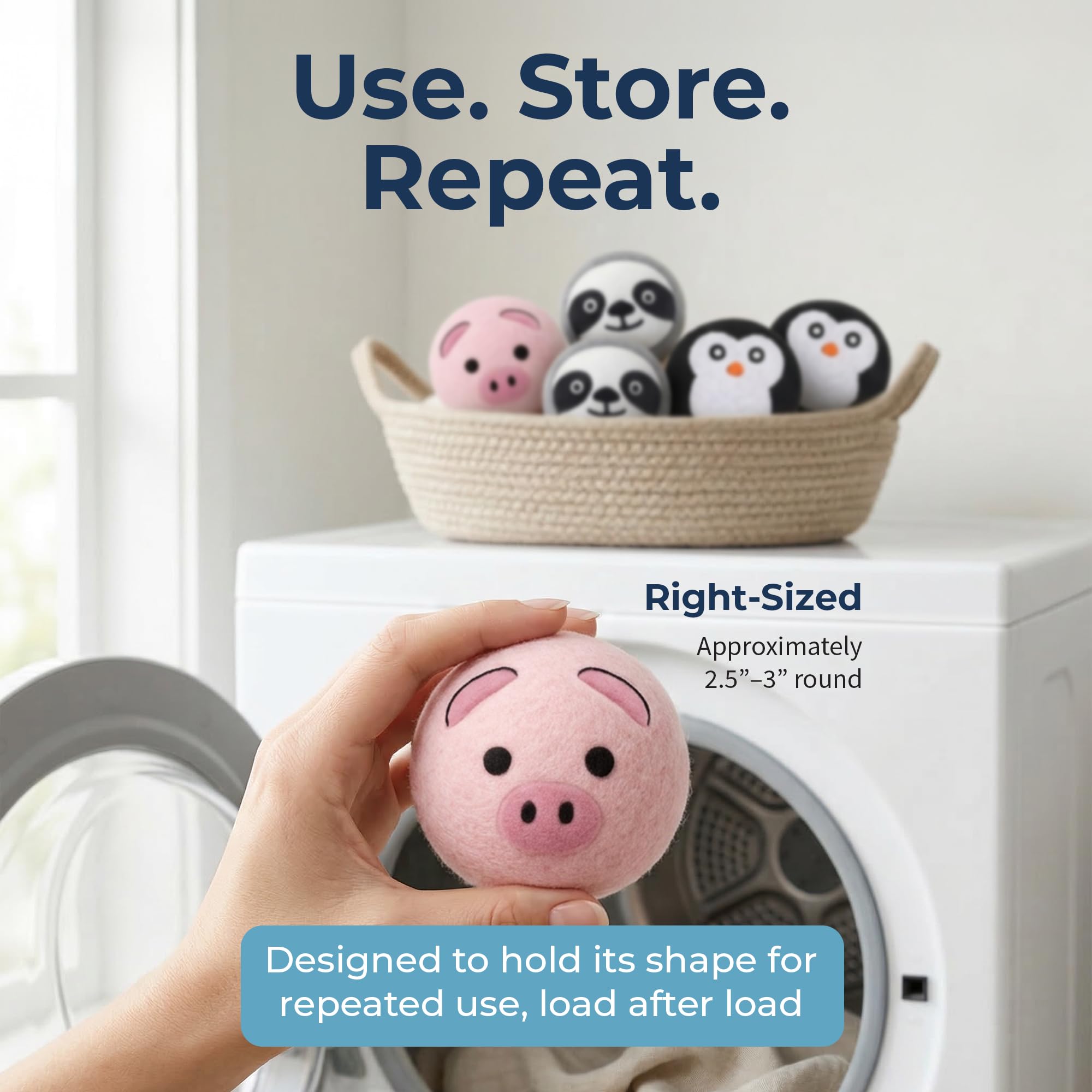 Best Brands Wool Dryer Balls 6 Pack - 100% Natural Fabric Softener Alternative, Reusable Laundry Balls for Dryer, Reduces Static Cling, Wrinkles & Drying Time, Safe for Baby Clothes & Delicates - Image 6