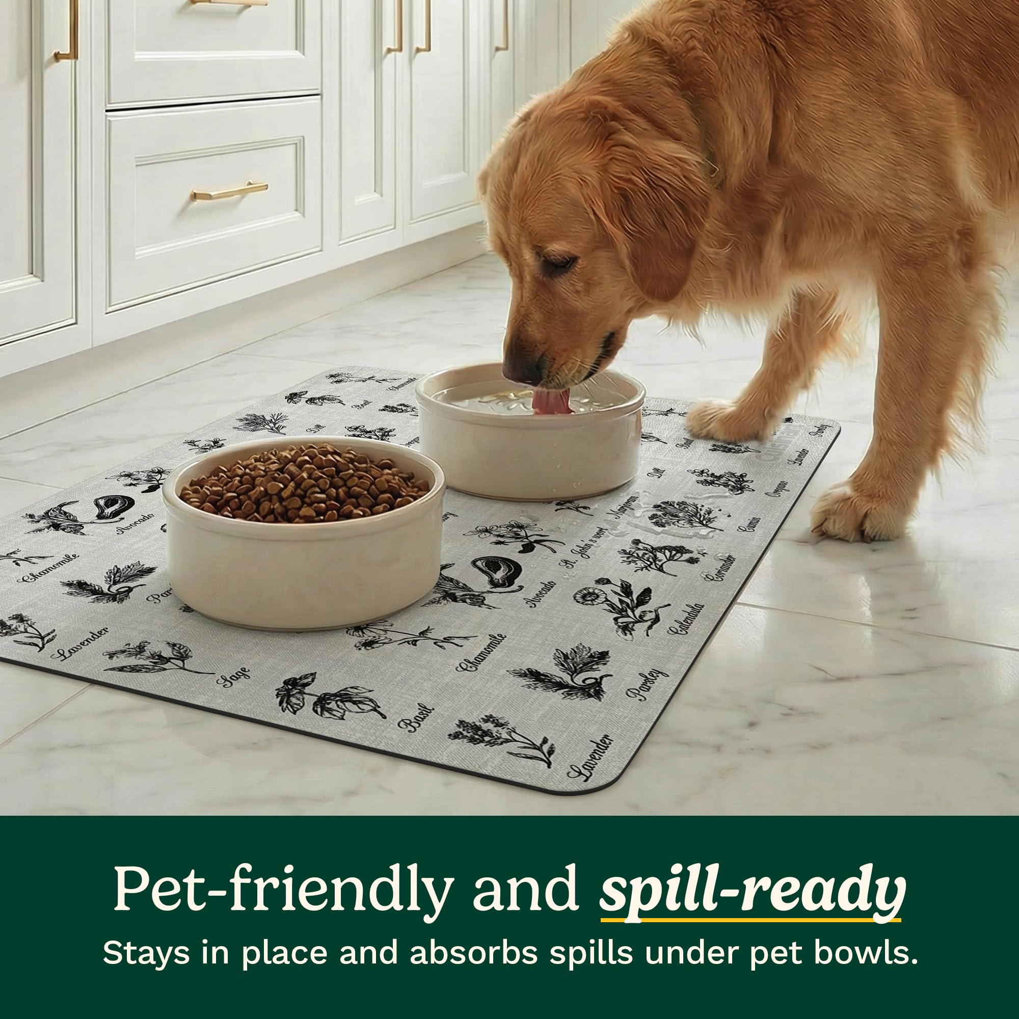 Cuisinart Coffee Mat for Countertop (2 Pack)–Quick-Dry Absorbent Coffee Bar Mat for Espresso Machines & Brew Stations, Also Use as a Dish Drying Mat on Kitchen Counter, Non-Slip, Easy Care, 15” x 20” - Image 5