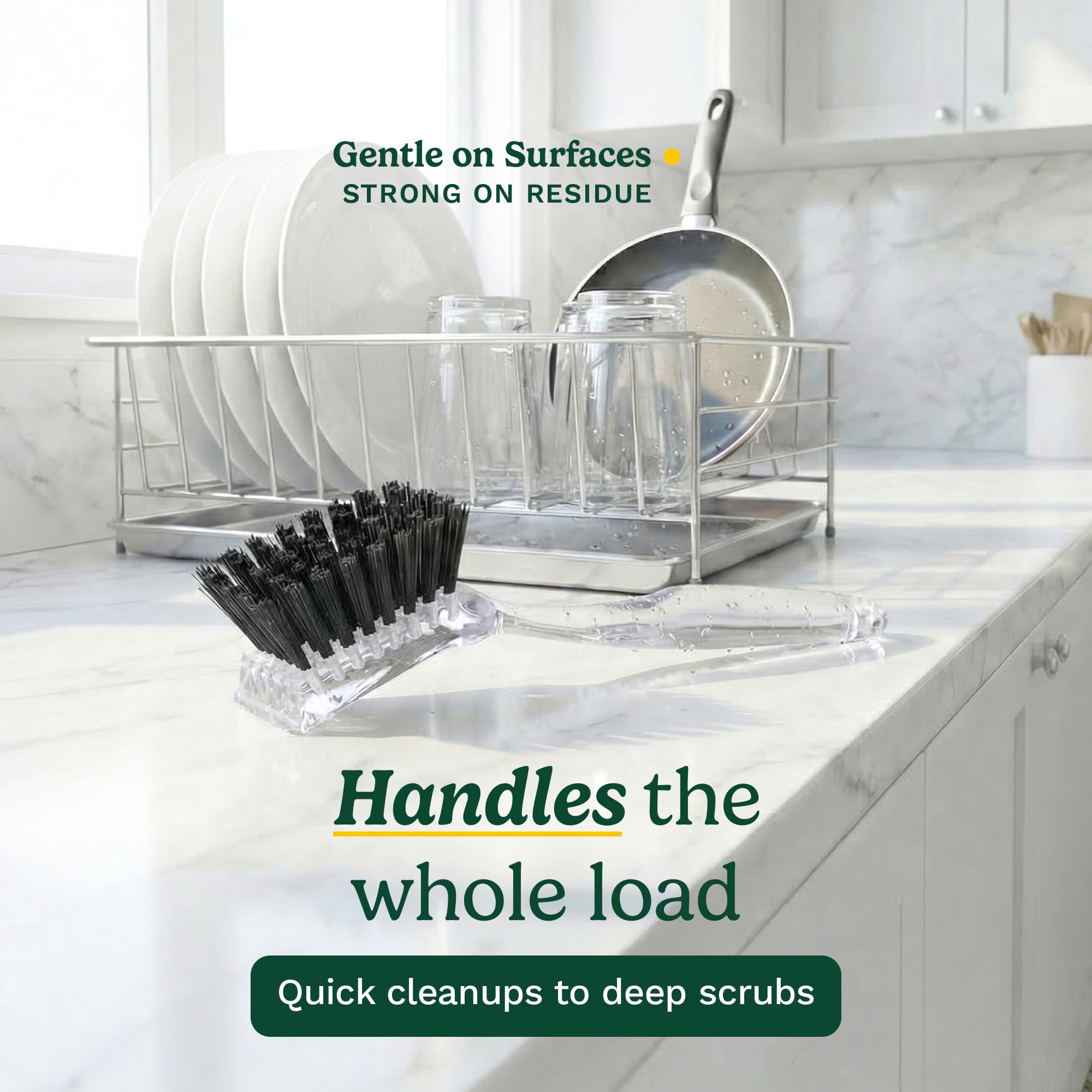 Cuisinart Dish Brush with Handle 2 Pack – Kitchen Scrub Brush for Dishes, Pots & Pans, Non-Scratch Dish Scrubber, Firm Bristles for Sink & Cookware, Comfortable Grip for Everyday Cleaning - Image 4