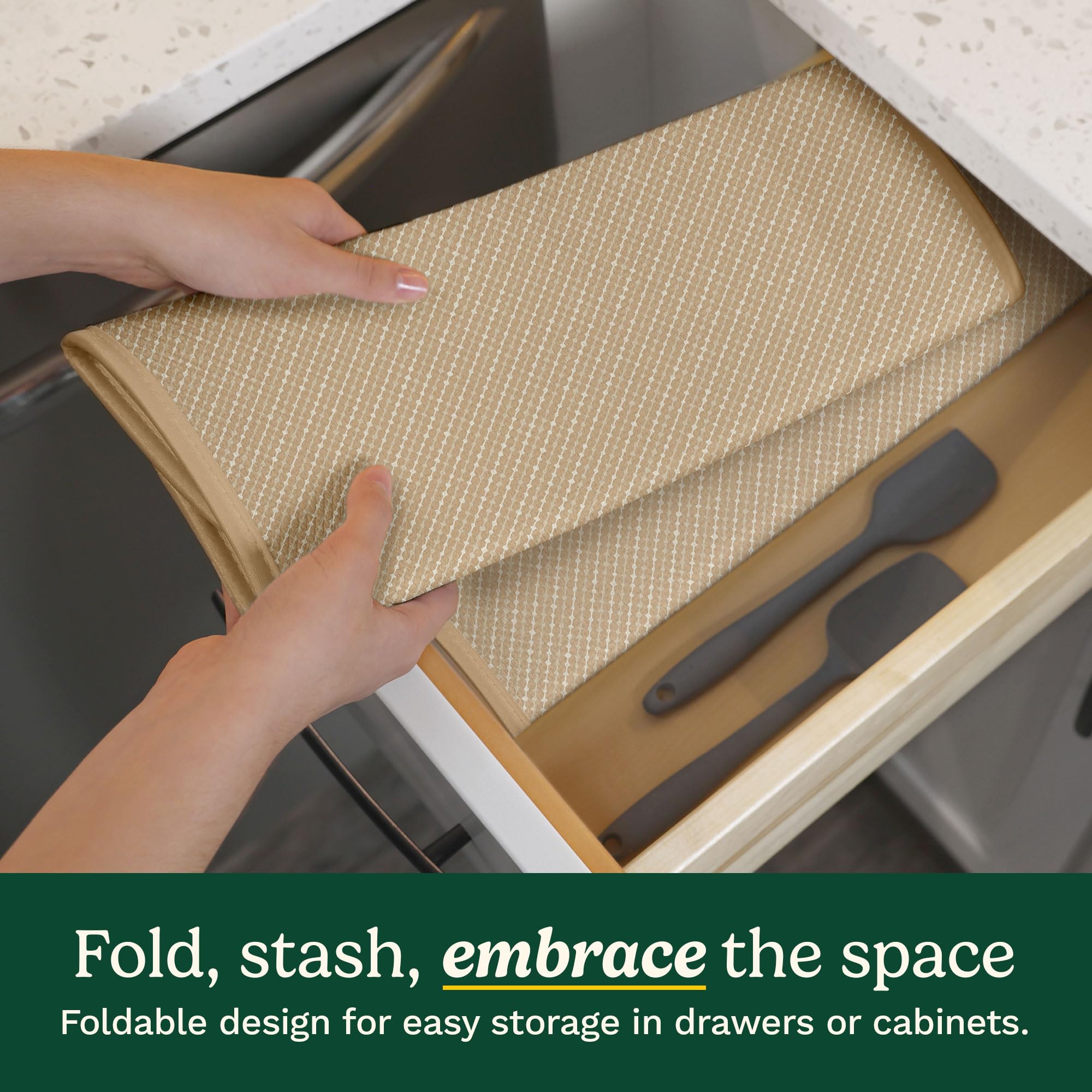 Cuisinart Dish Drying Mats for Kitchen Counter - (2) 16" x 18" Ultra Absorbent Kitchen Dish Drying Mat - Mesh Backing, Foldable, Machine Washable, Fast Drying Dish Mat (Diamond Strings) - Image 4