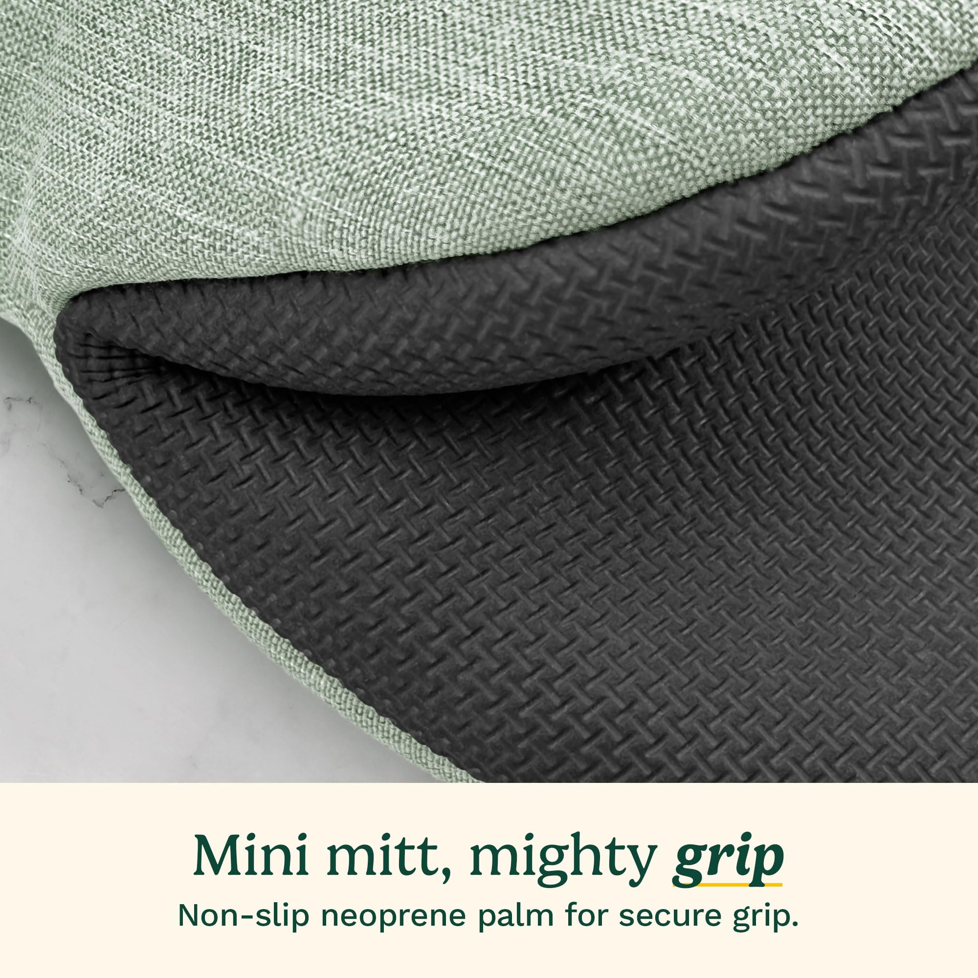 Cuisinart Mini Oven Mitts – 5.5” x 7” Heat-Resistant Kitchen Mitts for Oven with Non-Slip Neoprene Palm, Cotton Filling, and Fabric Loop – Durable Oven Mitt Set for Cooking & Baking (Chambray) - Image 4