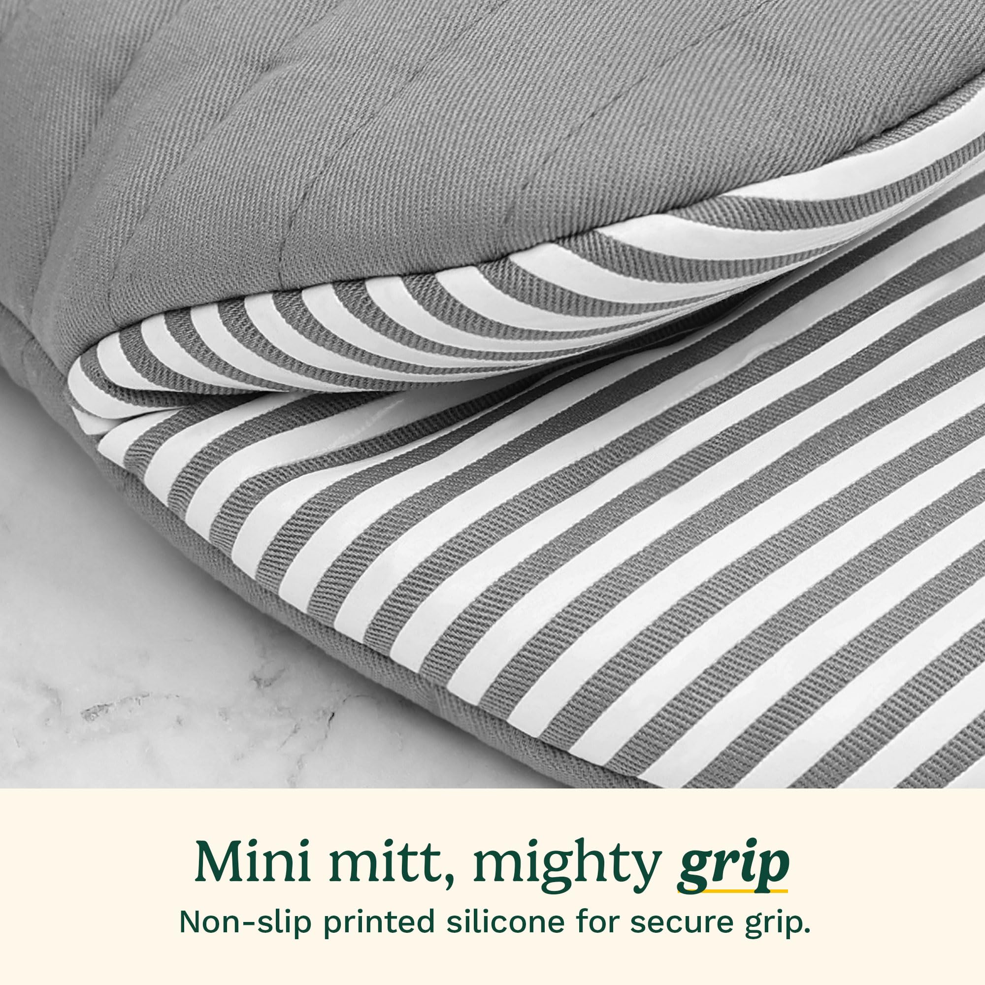 Cuisinart Mini Oven Mitts – 5.5” x 8” Heat-Resistant Kitchen Mitts for Oven with Non-Slip Printed Silicone, Cotton Filling, and Faux Leather Loop – Durable Oven Mitt Set for Cooking & Baking (Horizon) - Image 4