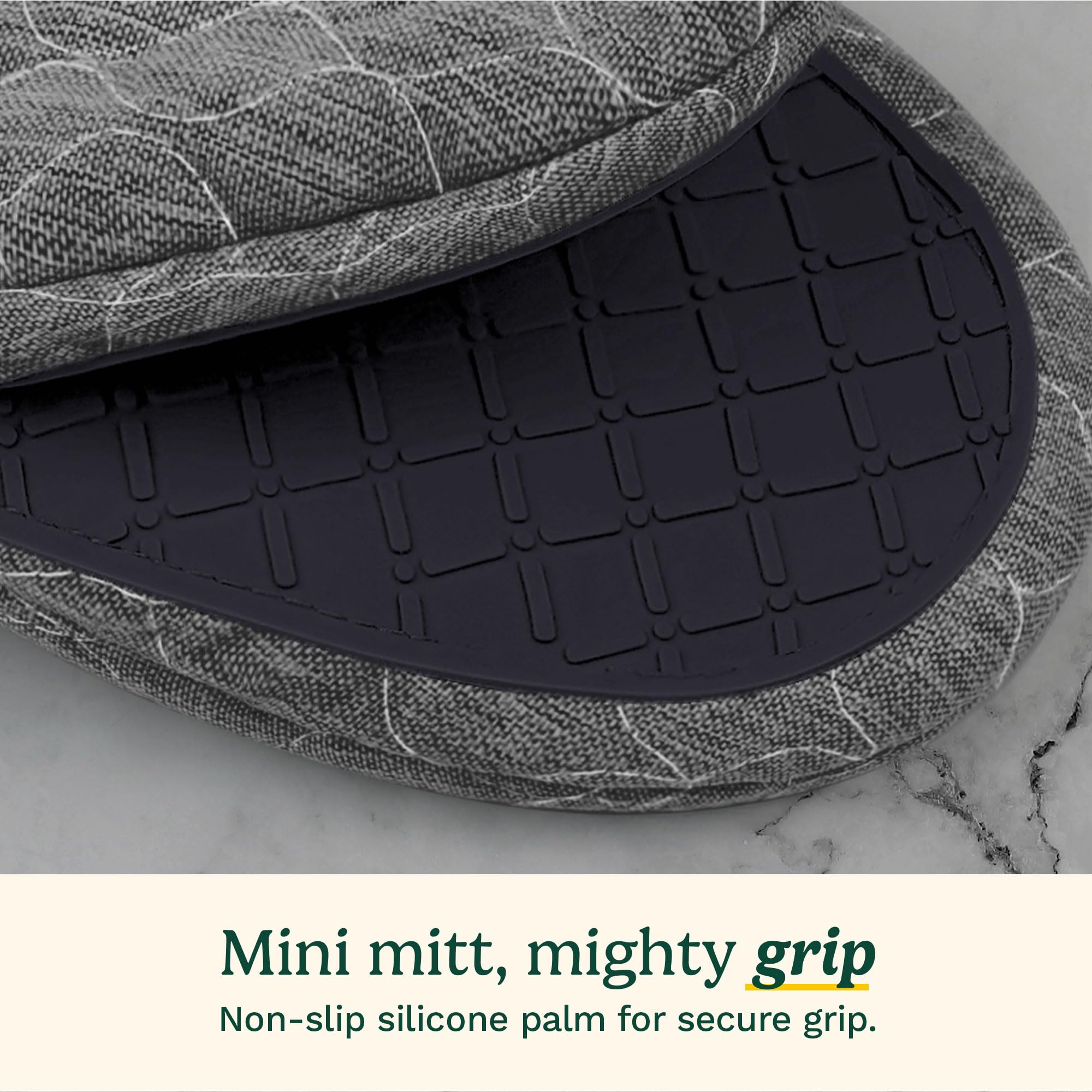 Cuisinart ShieldPro Silicone Oven Mitts – 5” x 8.5” Heat-Resistant Mini Kitchen Mitts for Oven with Non-Slip 100% Silicone Palm, Cotton Filling, and Hanging Loop (Black) - Image 4