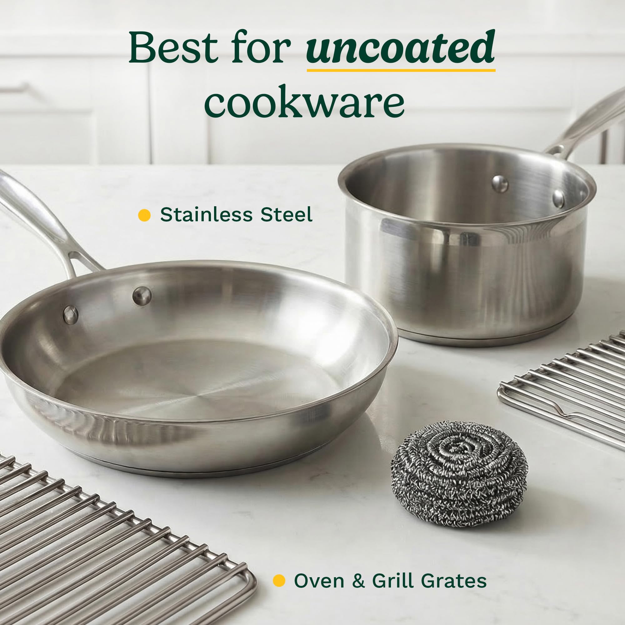 Cuisinart Steel Wool Scrubber 12-Pack: Stainless Steel Scouring Pads for Cast Iron, Grill Grates & Pots – Heavy Duty Metal Dish Scrubber with Firm Coil Design - Image 4