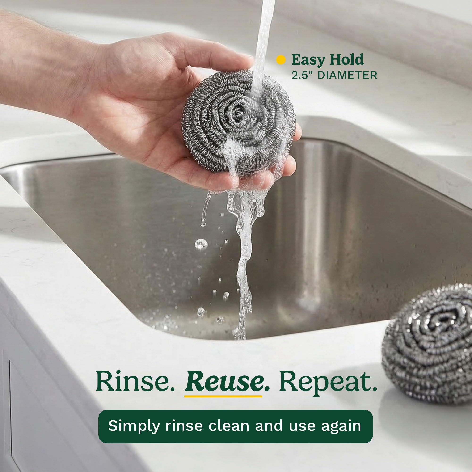 Cuisinart Steel Wool Scrubber 12-Pack: Stainless Steel Scouring Pads for Cast Iron, Grill Grates & Pots – Heavy Duty Metal Dish Scrubber with Firm Coil Design - Image 5