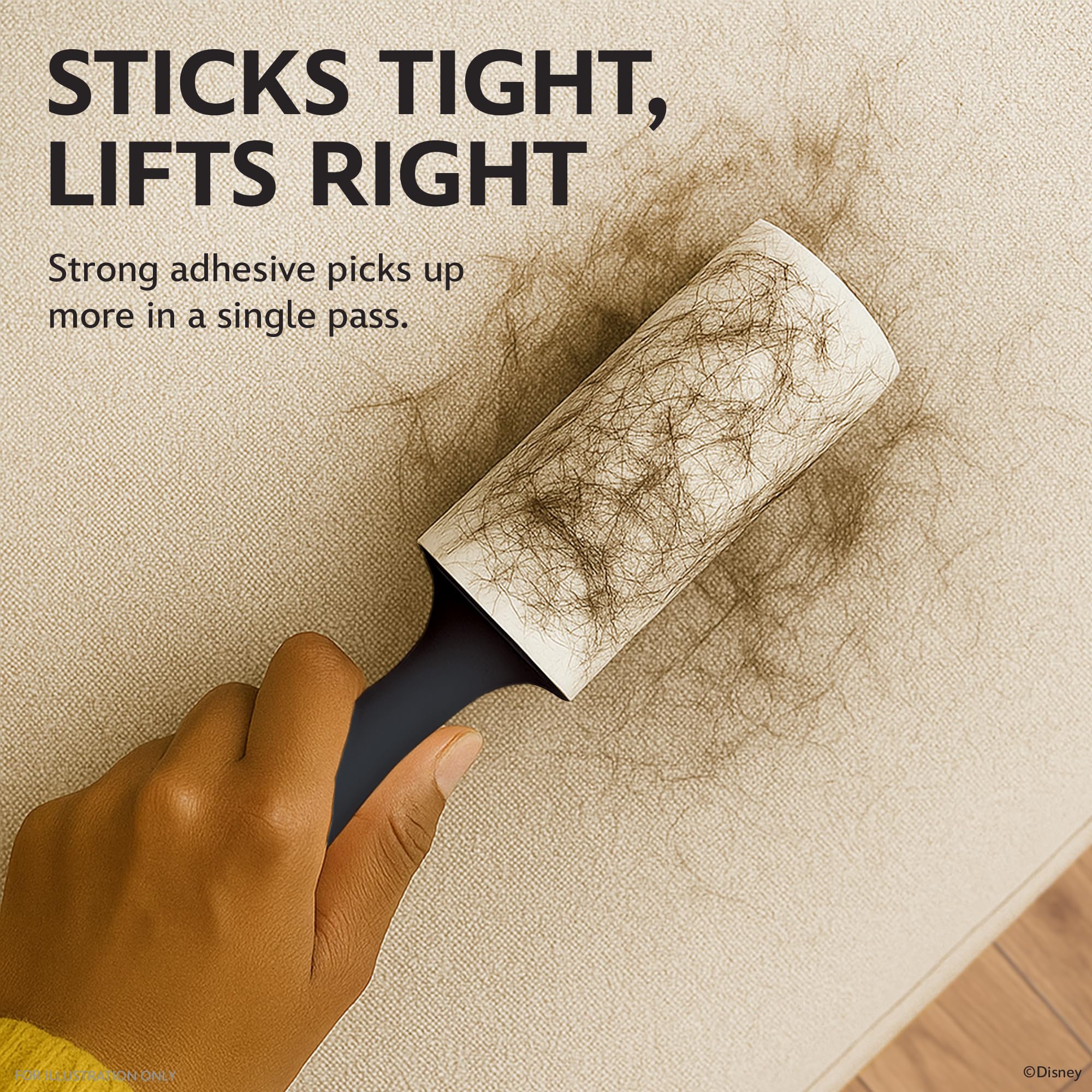 Disney Lint Rollers – 3 Pack Extra Sticky Lint Roller for Pet Hair Removal – 180 Sheets – Lint Brush & Pet Hair Removal Tool for Clothes, Bedding, Laundry, Furniture – Mickey, Stitch & Pooh - Image 4