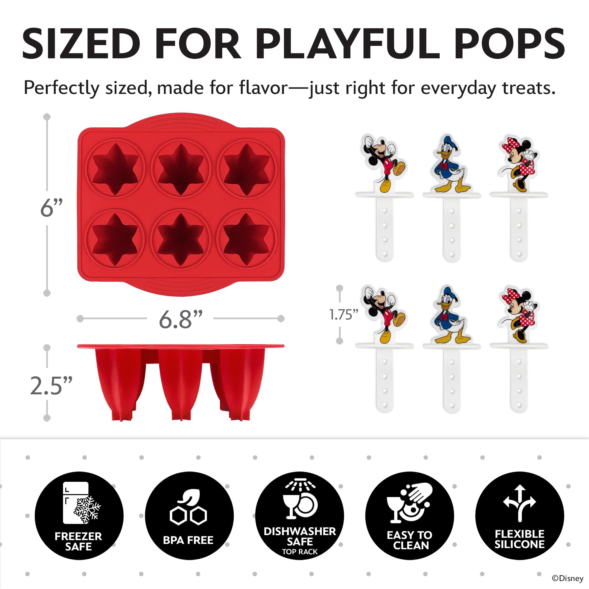 Disney Silicone Popsicle Molds – 6 Reusable Popsicles Molds Featuring Mickey & Friends or Stitch – BPA-Free Flexible Silicone Ice Pop Mold and Popsicle Maker for Frozen Treats - Image 5