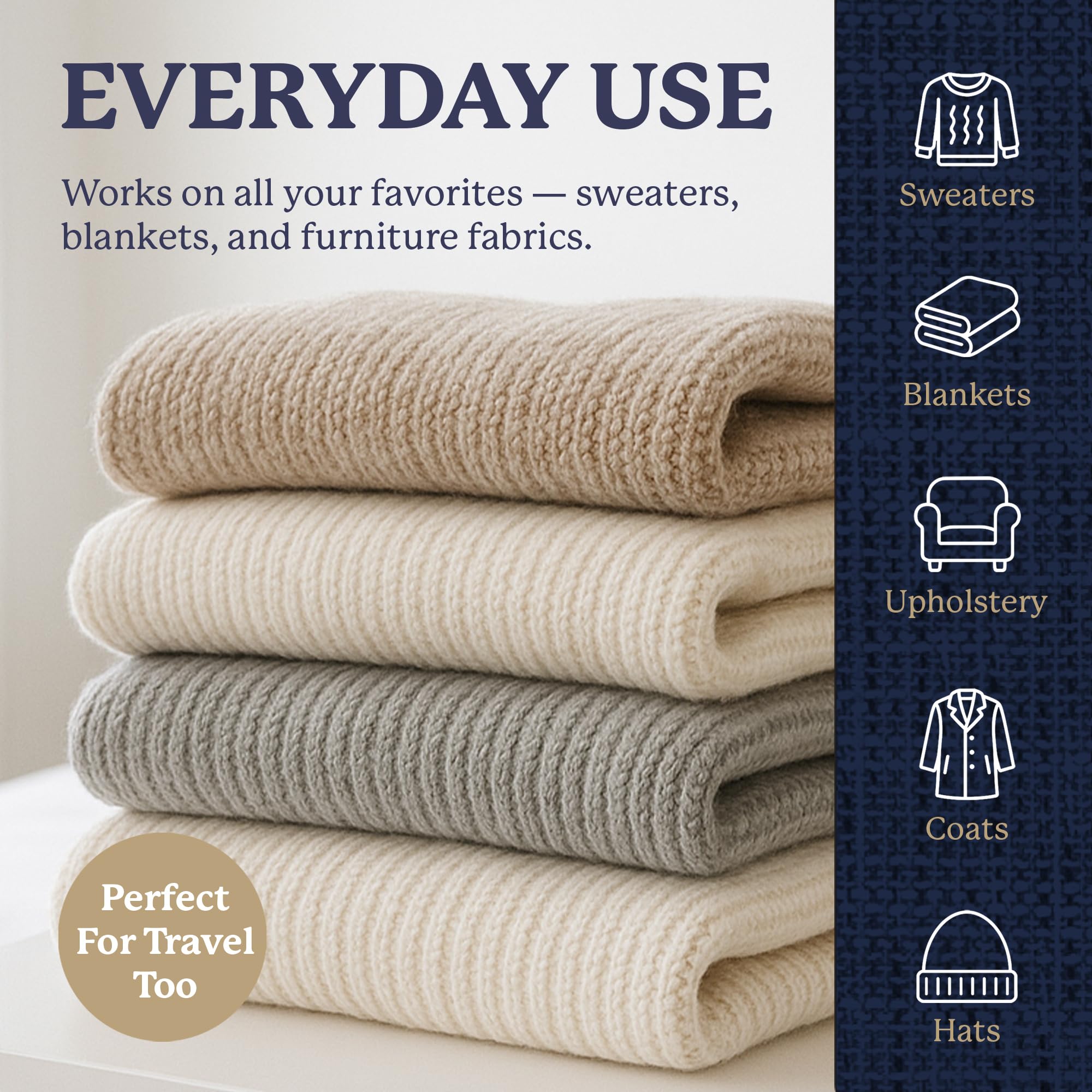 Farberware Fabric Shaver & Lint Remover Set – Battery Operated Sweater Shaver with Triple Blades and Extra Sticky Roller for Pet Hair, Fuzz & Pilling on Clothes, Upholstery & Bedding - Image 4