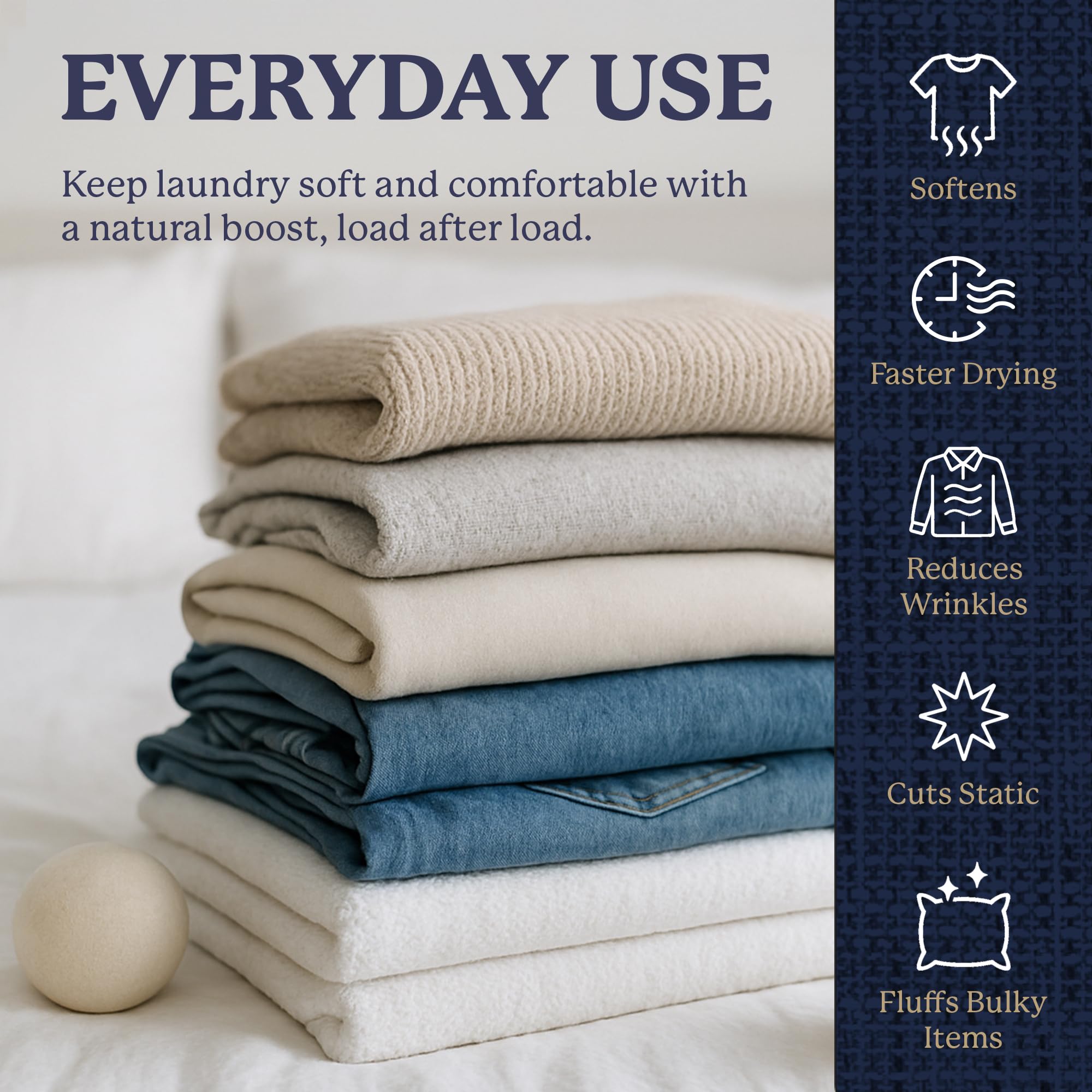 Farberware Wool Dryer Balls 4 Pack – Reusable 100% Wool Balls for Dryer – Natural Fabric Softener for Laundry, Towels & Bedding, Replaces Fabric Sheets & Liquid Softeners - Image 3