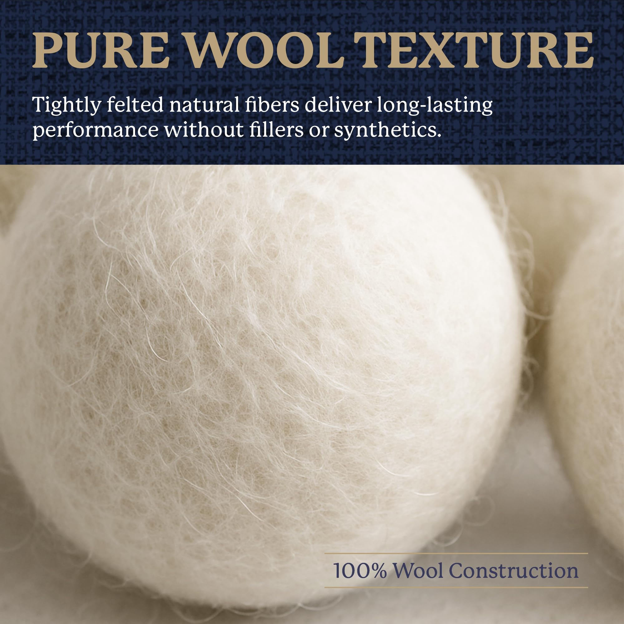 Farberware Wool Dryer Balls 4 Pack – Reusable 100% Wool Balls for Dryer – Natural Fabric Softener for Laundry, Towels & Bedding, Replaces Fabric Sheets & Liquid Softeners - Image 4